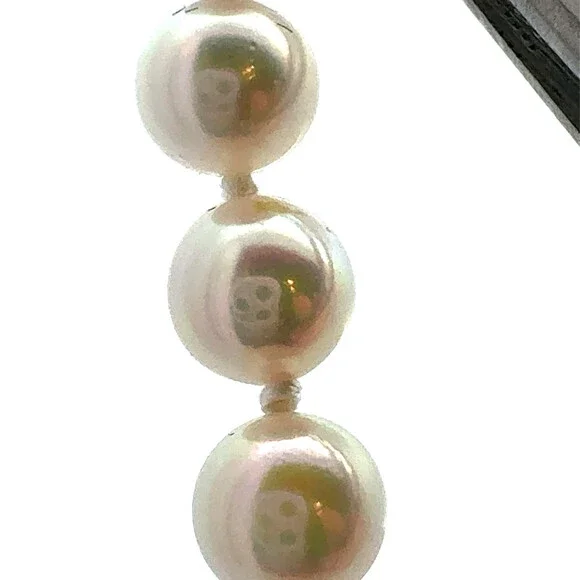 Designer KGH 14K White Gold Hand Knotted Pearl June Anniversary Necklace